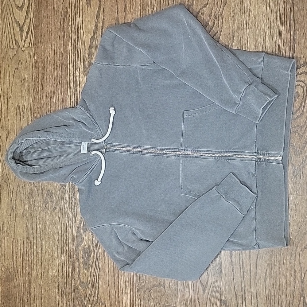 John Elliott Charcoal Zip-Up Hoodie